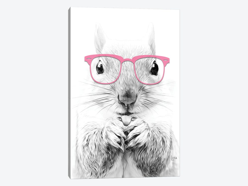 Squirrell With Pink Glasses by Printable Lisa's Pets 1-piece Canvas Artwork