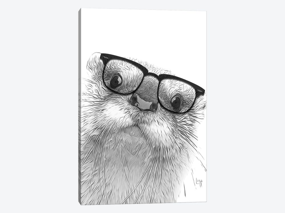 Otter With Black Glasses by Printable Lisa's Pets 1-piece Canvas Print