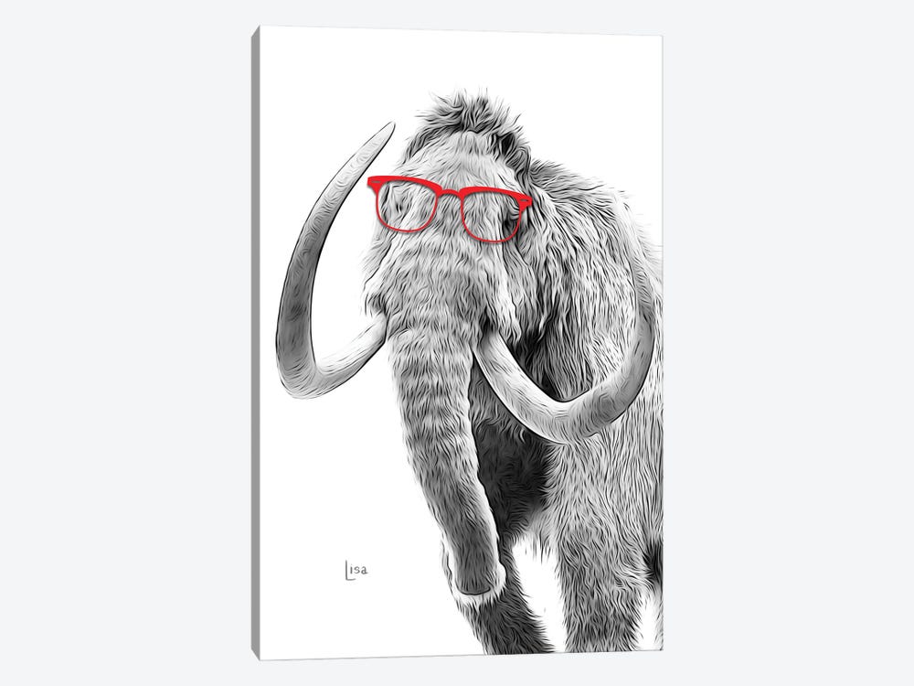 Mammut With Red Glasses by Printable Lisa's Pets 1-piece Canvas Wall Art