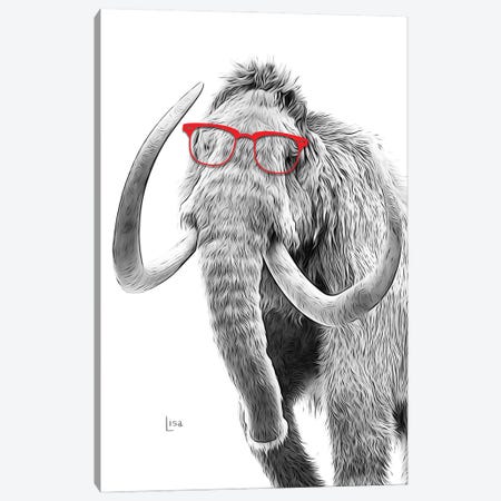 Mammut With Red Glasses Canvas Print #LIP363} by Printable Lisa's Pets Art Print