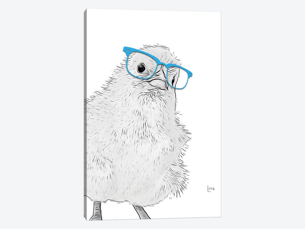 Chick With Blue Glasses by Printable Lisa's Pets 1-piece Canvas Artwork