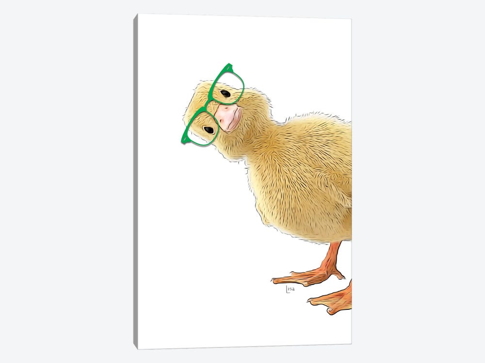 Colored Duck With Green Glasses by Printable Lisa's Pets 1-piece Canvas Print