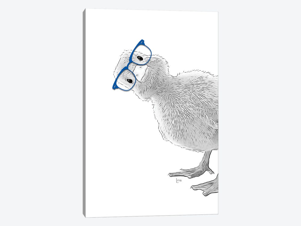 Duck With Blue Glasses by Printable Lisa's Pets 1-piece Canvas Artwork