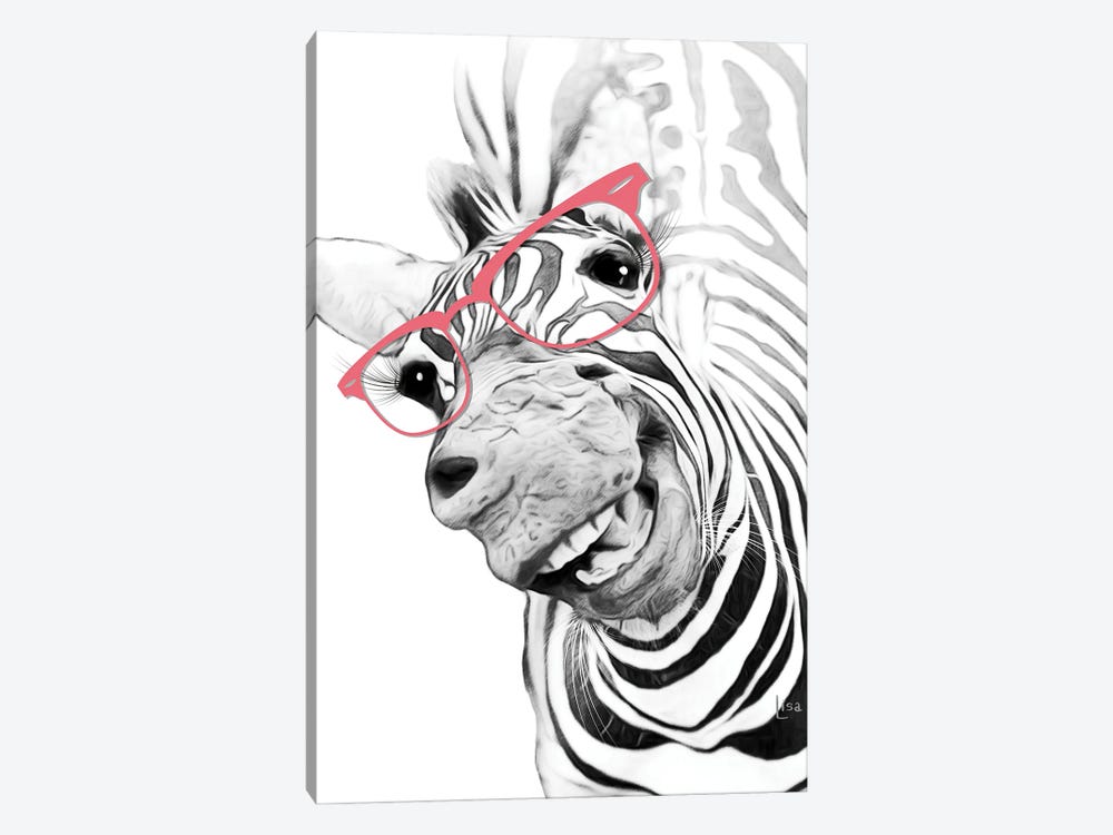 Zebra With Glasses by Printable Lisa's Pets 1-piece Art Print