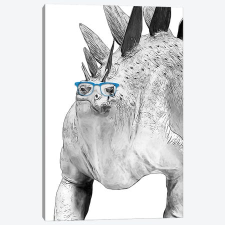 Stegosaurus With Blue Glasses Canvas Print #LIP374} by Printable Lisa's Pets Art Print
