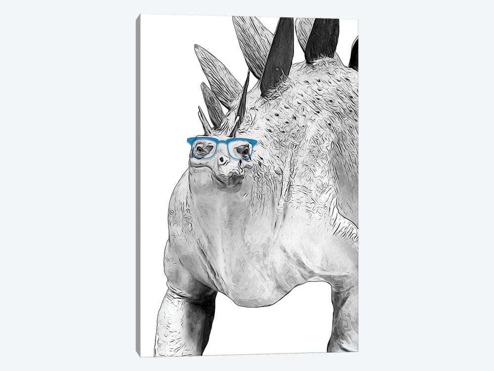 Stegosaurus With Blue Glasses by Printable Lisa's Pets 1-piece Canvas Art