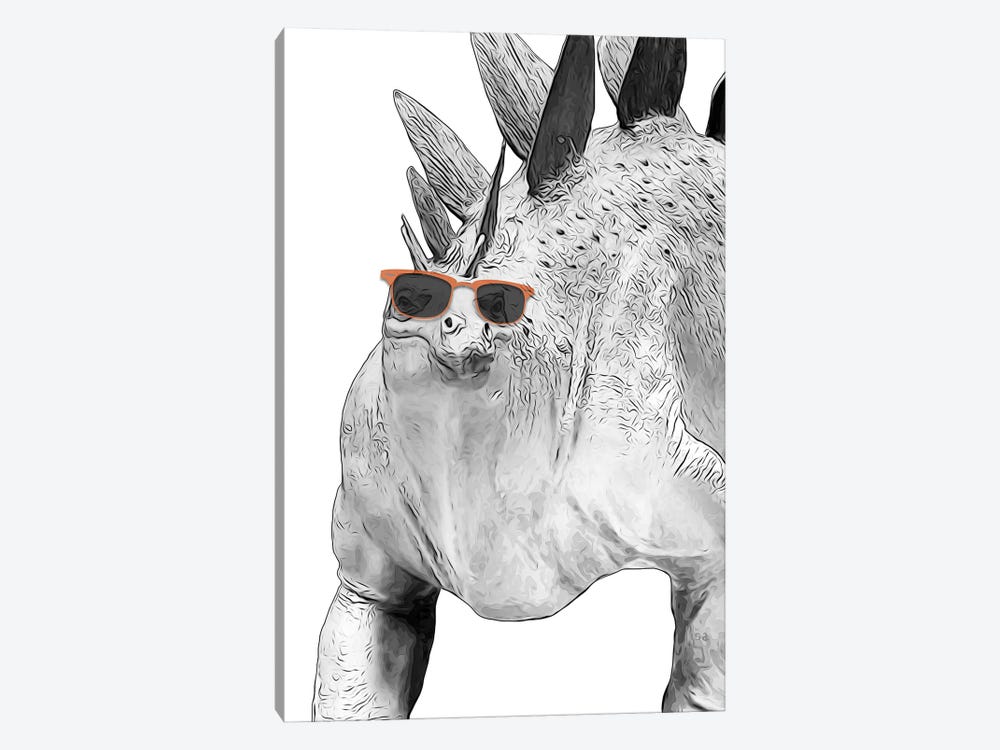 Stegosaurus With Orange Sunglasses by Printable Lisa's Pets 1-piece Canvas Print