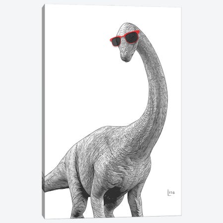 Apatosaurus With Red Sunglasses Canvas Print #LIP377} by Printable Lisa's Pets Canvas Print