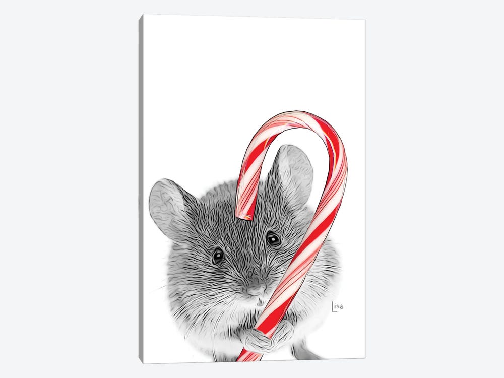 Mouse With Christmas Candy by Printable Lisa's Pets 1-piece Art Print