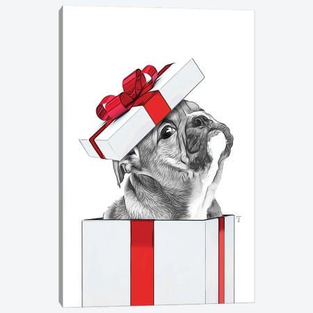 Bulldog, Christmas Gift Card Canvas Print #LIP387} by Printable Lisa's Pets Canvas Artwork