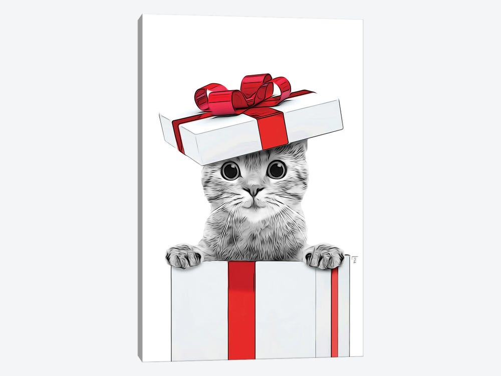 Cat Christmas Gift Card by Printable Lisa's Pets 1-piece Art Print
