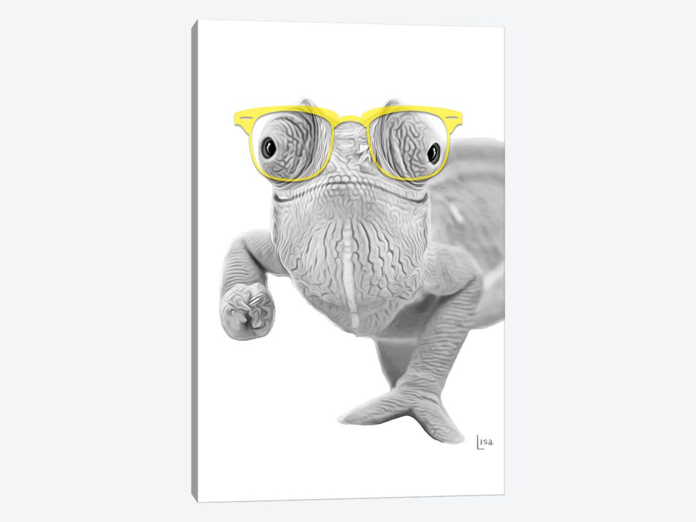 Chameleon With Yello Glasses Art P - Art Print | Printable Lisa's Pets