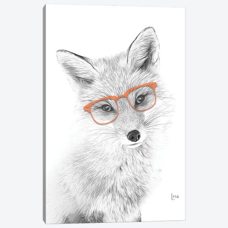 Fox With Orange Glasses Canvas Print #LIP39} by Printable Lisa's Pets Canvas Art Print