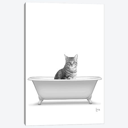 Cat In The Bathtub Canvas Print #LIP402} by Printable Lisa's Pets Canvas Artwork