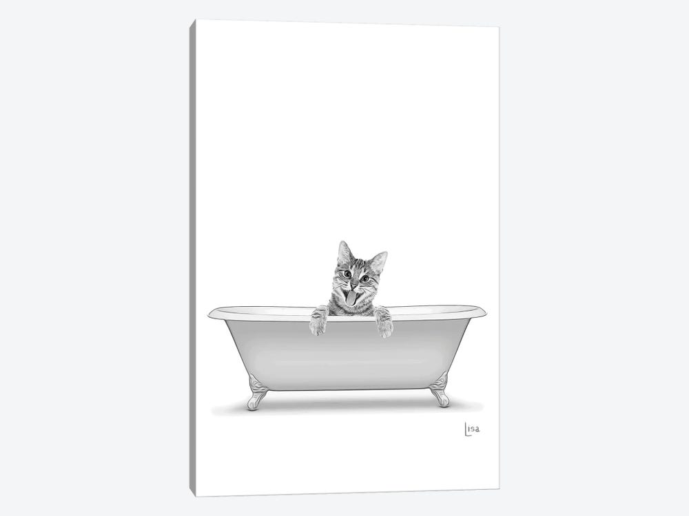 Funny Cat In The Bathtub by Printable Lisa's Pets 1-piece Art Print