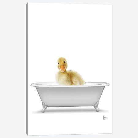 Yellow Duck In The Bathtub Canvas Print #LIP413} by Printable Lisa's Pets Canvas Print