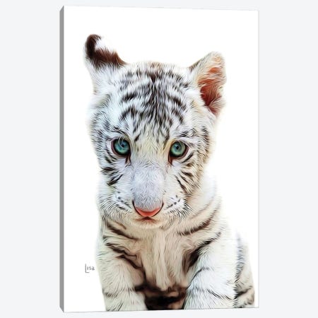 Tiger Puppy In Color Canvas Print #LIP414} by Printable Lisa's Pets Canvas Art