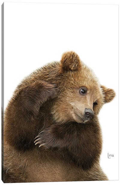 Tender Color Bear Canvas Art Print - Brown Bear Art