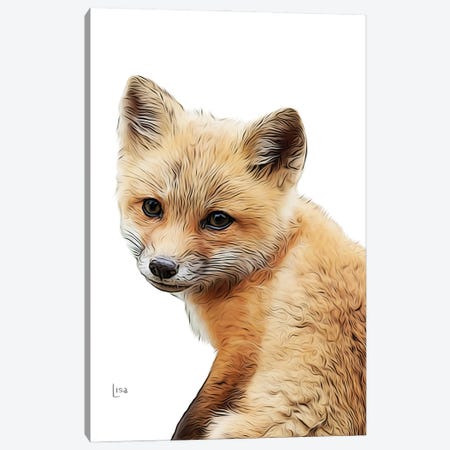 Color Fox Puppy Canvas Print #LIP419} by Printable Lisa's Pets Canvas Art Print