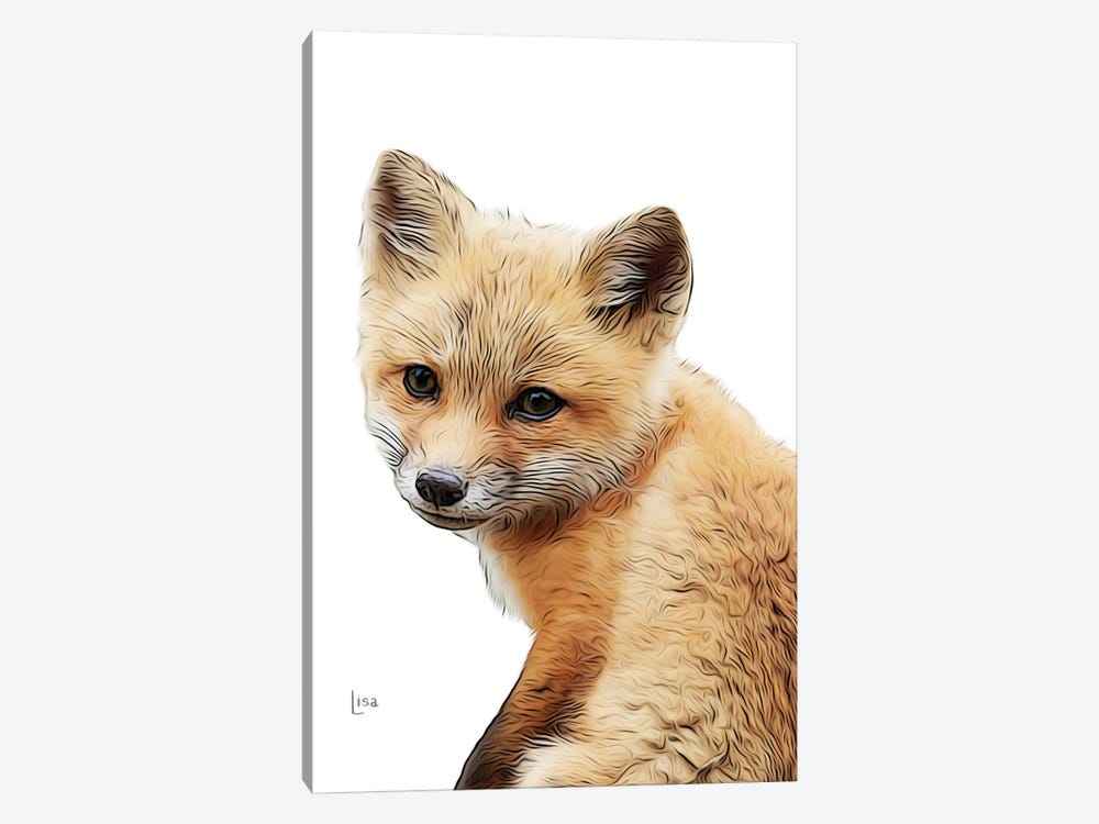 Color Fox Puppy by Printable Lisa's Pets 1-piece Canvas Wall Art