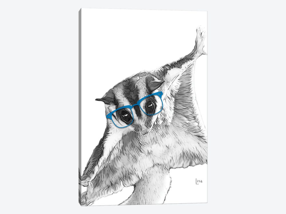 Sugarglider With Blue Glasses by Printable Lisa's Pets 1-piece Art Print