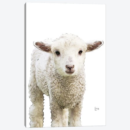 Color Sheep Puppy Canvas Print #LIP421} by Printable Lisa's Pets Canvas Art