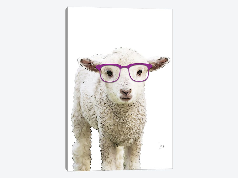 Color Sheep With Purple Glasses by Printable Lisa's Pets 1-piece Canvas Artwork