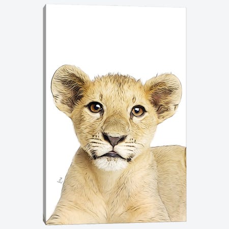 Color Lion Puppy Canvas Print #LIP423} by Printable Lisa's Pets Canvas Art