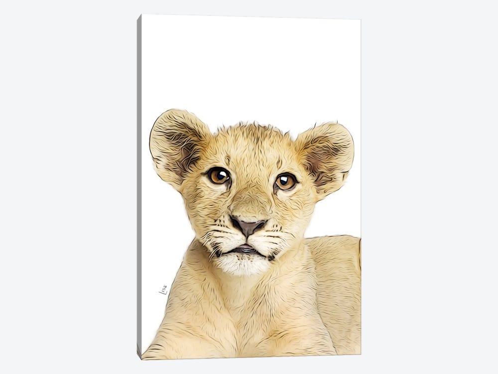 Color Lion Puppy by Printable Lisa's Pets 1-piece Canvas Print