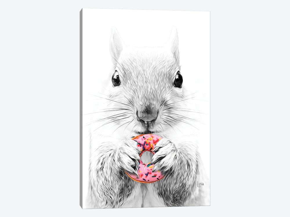 Squirrel With Donut by Printable Lisa's Pets 1-piece Canvas Art