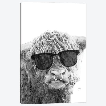 Highland Cow With Sunglasses Canvas Print #LIP435} by Printable Lisa's Pets Canvas Artwork
