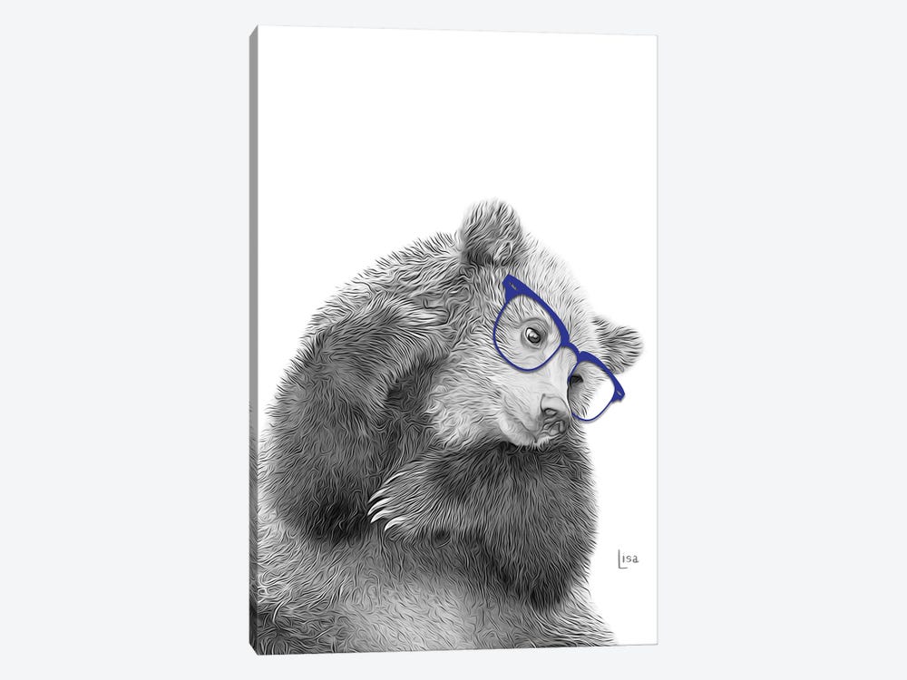Tender Bear With Blue Glasses by Printable Lisa's Pets 1-piece Canvas Art Print