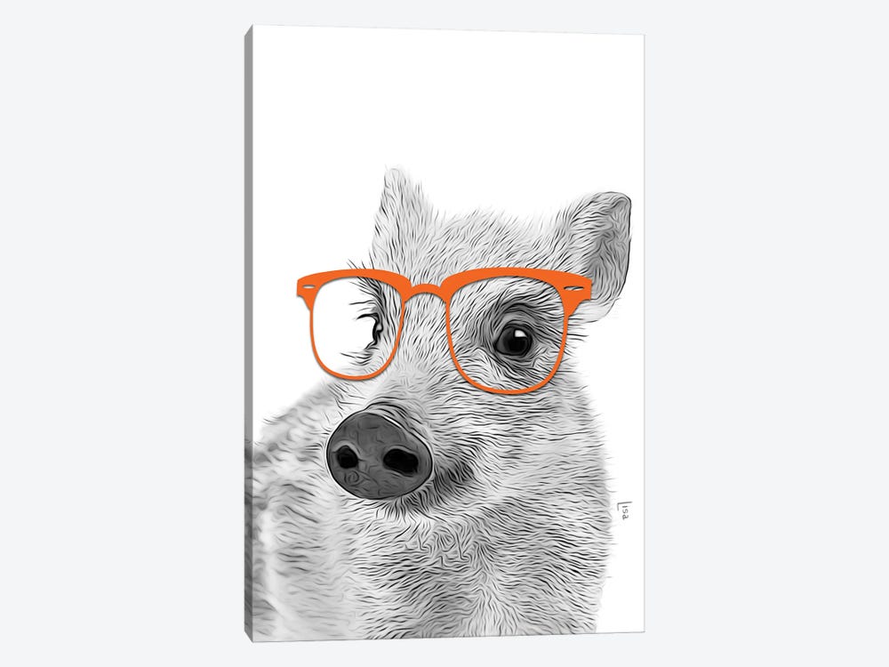 Wild Boar With Orange Glasses by Printable Lisa's Pets 1-piece Canvas Art Print