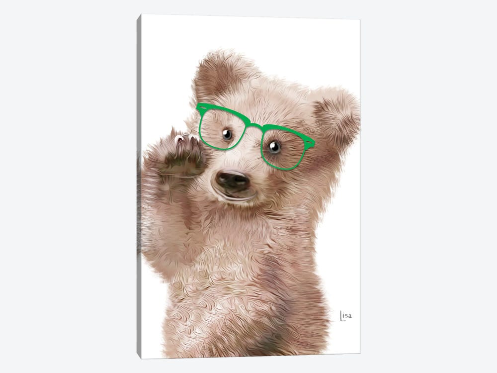 Bear With Green Glasses by Printable Lisa's Pets 1-piece Canvas Artwork