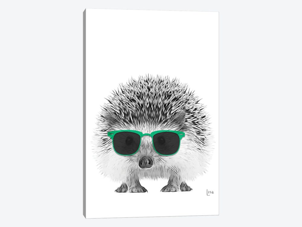 Hedgehog With Teal Sunglasses by Printable Lisa's Pets 1-piece Canvas Print