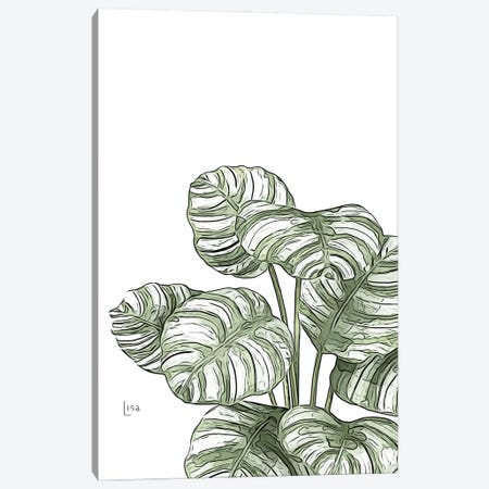 Green Calathea Canvas Print #LIP478} by Printable Lisa's Pets Canvas Print