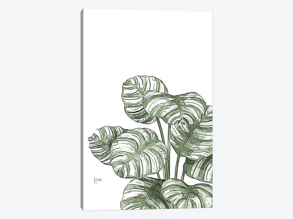 Green Calathea by Printable Lisa's Pets 1-piece Canvas Print