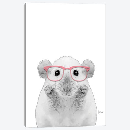 Mouse With Pink Glasses Canvas Print #LIP47} by Printable Lisa's Pets Canvas Print