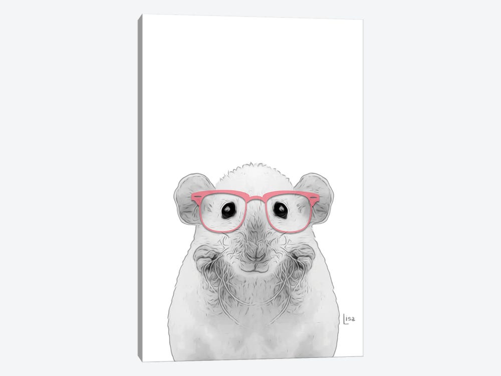 Mouse With Pink Glasses by Printable Lisa's Pets 1-piece Art Print