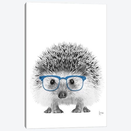 Hedgehog With Blue Glasses Canvas Print #LIP48} by Printable Lisa's Pets Canvas Wall Art