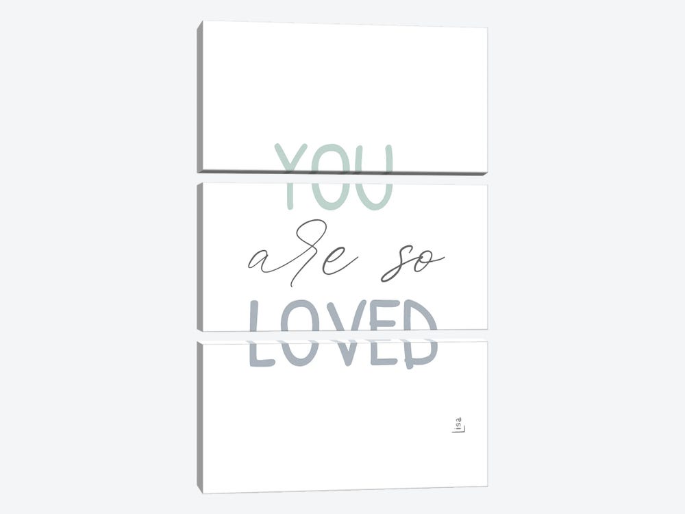 You Are So Loved Blue by Printable Lisa's Pets 3-piece Canvas Artwork