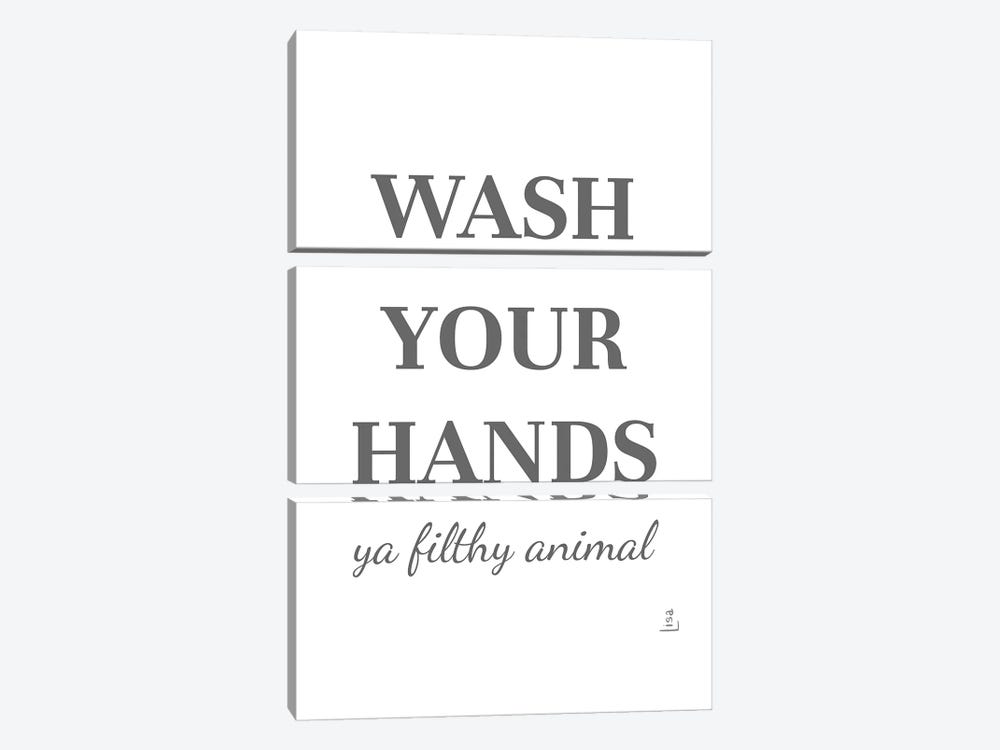 Wash Your Hands Ya Filthy Animal by Printable Lisa's Pets 3-piece Art Print