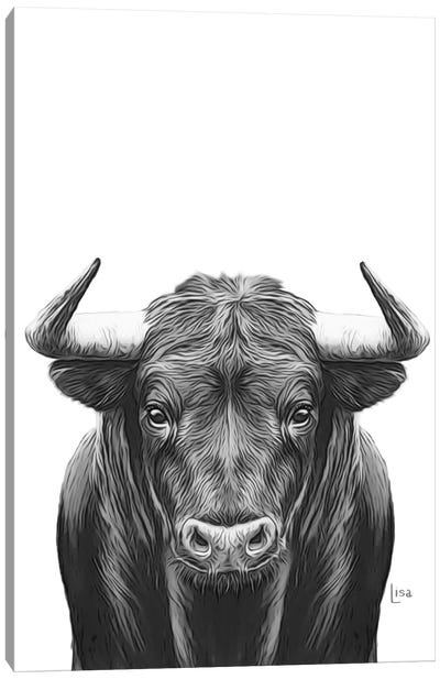 Bull Bn Canvas Art Print - Printable Lisa's Pets