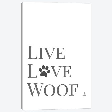 Live Love Woof Canvas Print #LIP514} by Printable Lisa's Pets Canvas Print