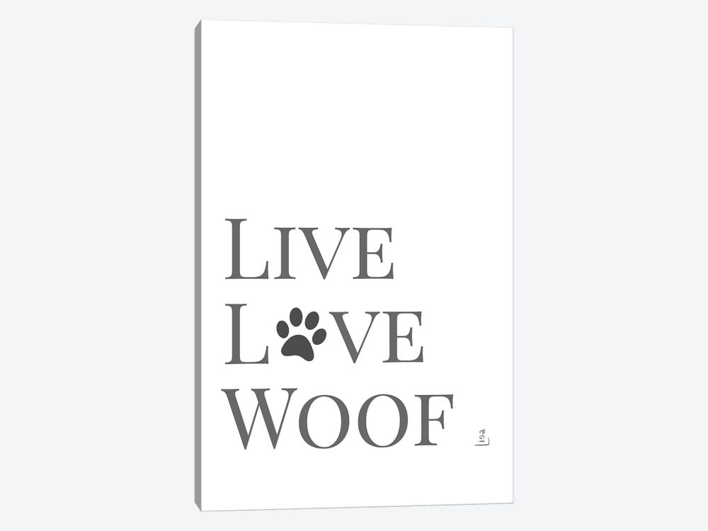 Live Love Woof by Printable Lisa's Pets 1-piece Canvas Artwork
