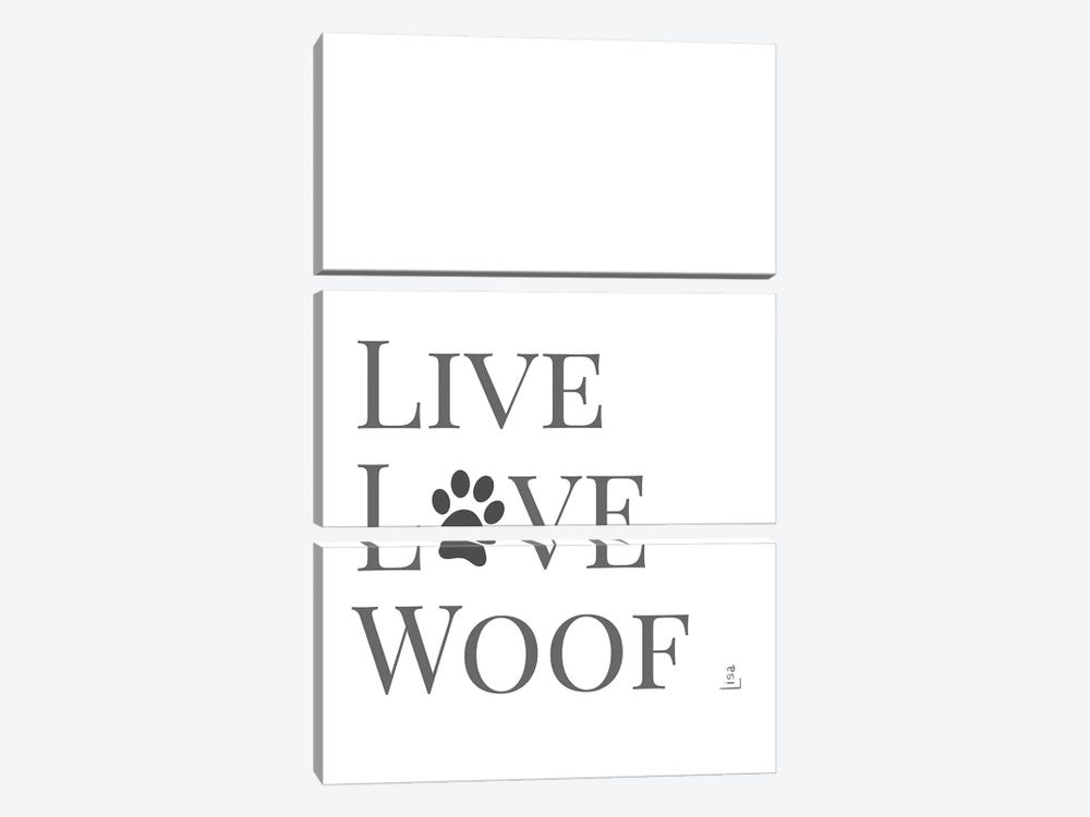 Live Love Woof by Printable Lisa's Pets 3-piece Canvas Artwork