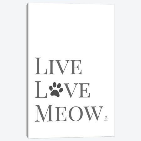 Live Love Meow Canvas Print #LIP518} by Printable Lisa's Pets Canvas Artwork