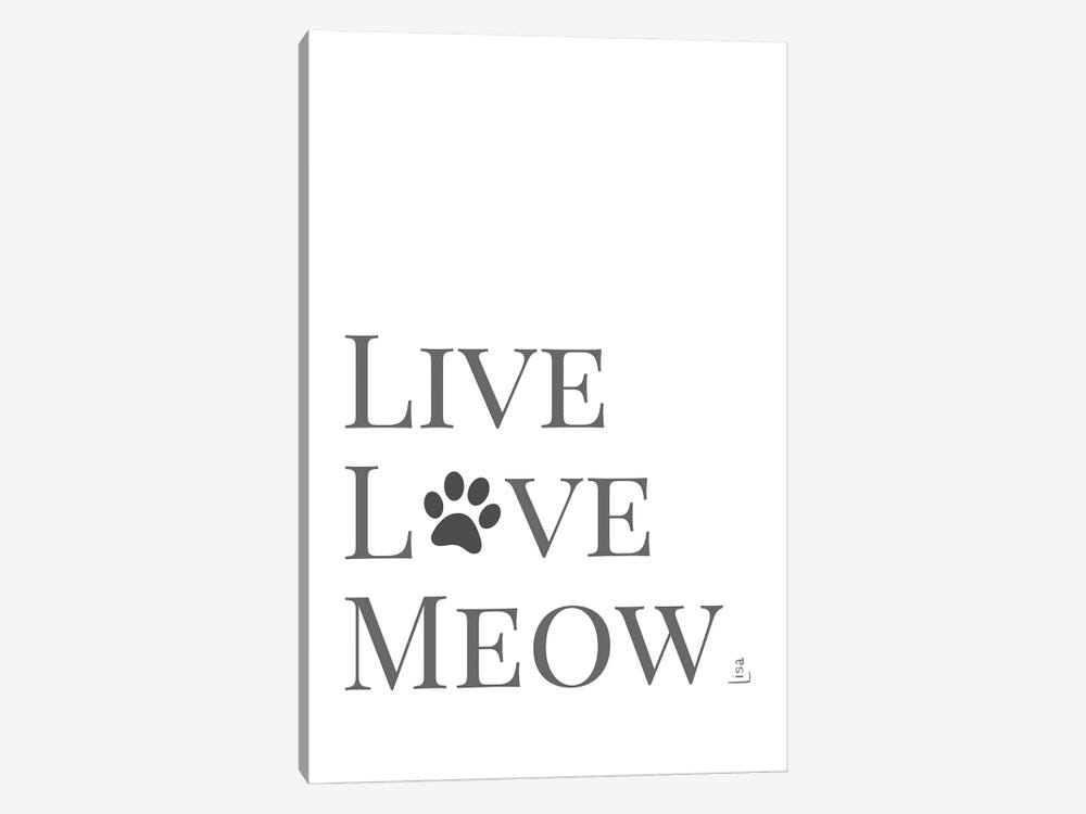 Live Love Meow by Printable Lisa's Pets 1-piece Canvas Wall Art