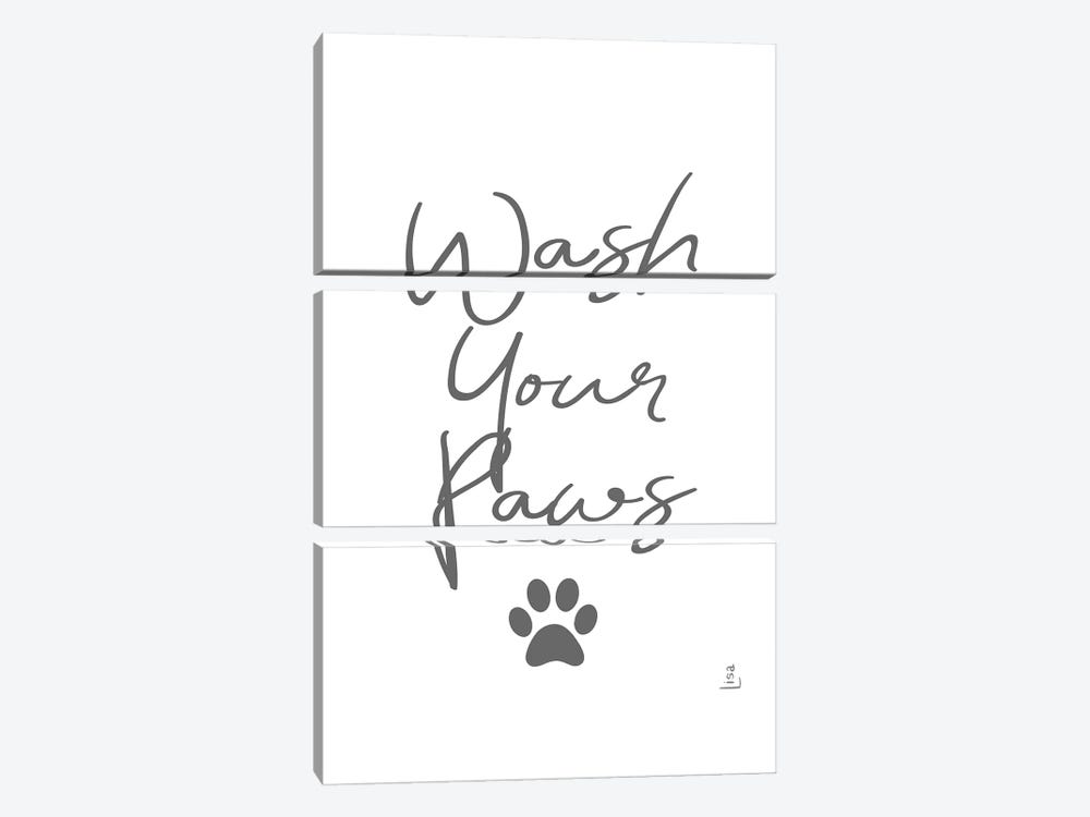 Wash Your Paws by Printable Lisa's Pets 3-piece Canvas Art Print