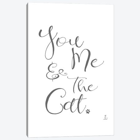You Me And The Cat Canvas Print #LIP527} by Printable Lisa's Pets Canvas Artwork